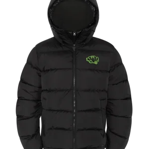 SYNA DOUBLE PUFFER JACKET BLACK / NEON GREEN
